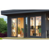 Abri de jardin en bois LASITA Domeo 7 – 11,39 m² – 44 mm – Gris Anthracite