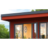 Abri de jardin en bois LASITA Domeo 7 – 11,39 m² – 44 mm – Rouge Suédois