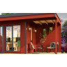 Abri de jardin en bois LASITA Domeo 7 – 11,39 m² – 44 mm – Rouge Suédois