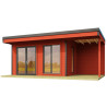 Abri de jardin en bois LASITA Domeo 7 – 11,39 m² – 44 mm – Rouge Suédois