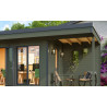 Abri de jardin en bois LASITA Domeo 7 – 11,39 m² – 44 mm – Gris Vert