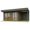 Abri de jardin en bois LASITA Domeo 7 – 11,39 m² – 44 mm – Gris Vert