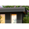 Abri de jardin en bois LASITA Domeo 8 – 19,22 m² – 44 mm – Gris Anthracite
