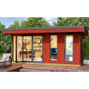 Abri de jardin en bois LASITA Domeo 8 – 19,22 m² – 44 mm – Rouge Suédois
