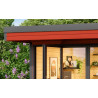 Abri de jardin en bois LASITA Domeo 8 – 19,22 m² – 44 mm – Rouge Suédois