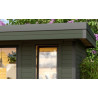 Abri de jardin en bois LASITA Domeo 8 – 19,22 m² – 44 mm – Gris Vert