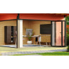 Abri de jardin en bois LASITA Domeo 10 – 46,93 m² – 44 mm – Rouge Suédois