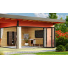 Abri de jardin en bois LASITA Domeo 10 – 46,93 m² – 44 mm – Rouge Suédois