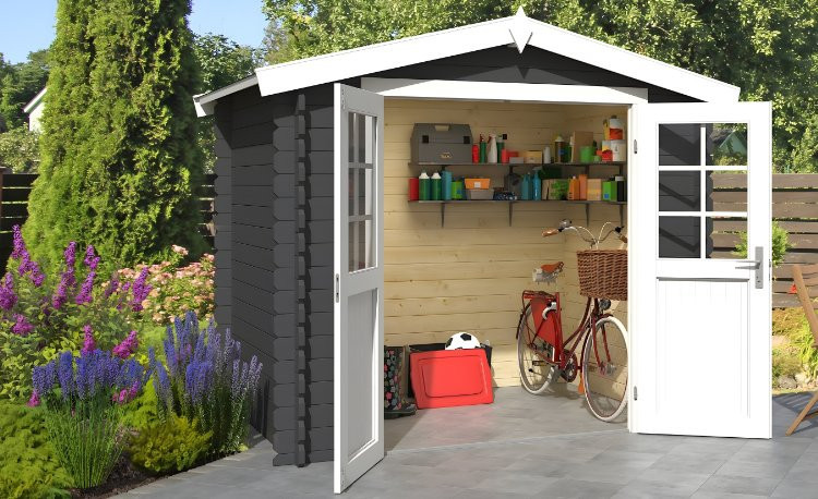 Abri de jardin en bois LASITA INGO 175 - 3.80m² (28mm)  GRIS ANTHRACTITE