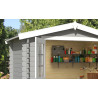 Abri de jardin en bois LASITA INGO 175 - 3.80m² (28mm)  GRIS CLAIR