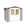 Abri de jardin en bois LASITA INGO 175 - 3.80m² (28mm)  GRIS CLAIR