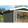 Abri de jardin en bois LASITA INGO 175 - 3.80m² (28mm)  GRIS VERT