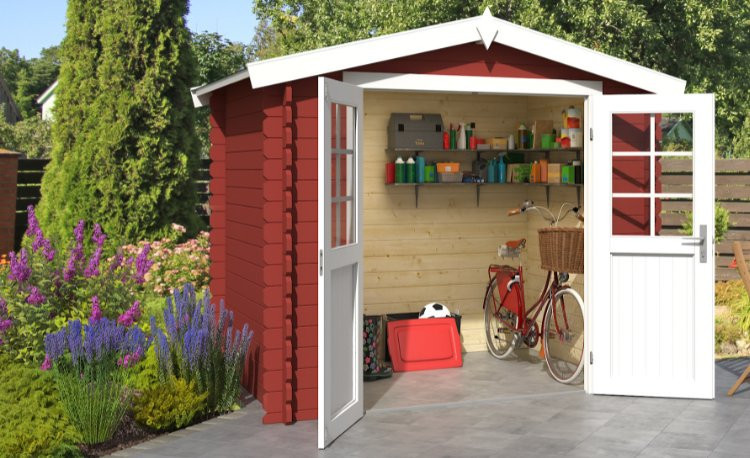 Abri de jardin en bois LASITA INGO 175 - 3.80m² (28mm)  ROUGE SUEDOIS