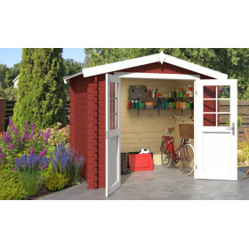Abri de jardin en bois LASITA INGO 175 - 3.80m² (28mm)  ROUGE SUEDOIS
