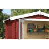 Abri de jardin en bois LASITA INGO 175 - 3.80m² (28mm)  ROUGE SUEDOIS