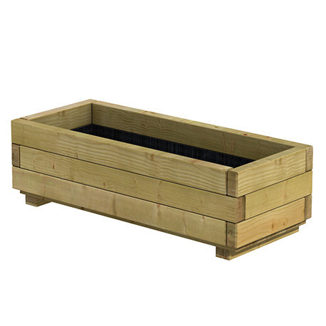 Jardinière rectangulaire vile géotextile avec 2 anses EPICEA- Contenance 40 L - 82 x 34 x 25 cm