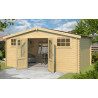 Abri de jardin en bois LASITA BOSTON - 13.59m² (28mm)  finition NATURELLE