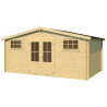 Abri de jardin en bois LASITA BOSTON - 13.59m² (28mm)  finition NATURELLE