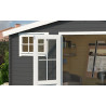 Abri de jardin en bois LASITA BOSTON - 13.59m² (28mm)  GRIS ANTHRACITE