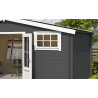 Abri de jardin en bois LASITA BOSTON - 13.59m² (28mm)  GRIS ANTHRACITE