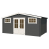 Abri de jardin en bois LASITA BOSTON - 13.59m² (28mm)  GRIS ANTHRACITE
