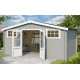 Abri de jardin en bois LASITA BOSTON - 13.59m² (28mm)  GRIS CLAIR