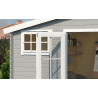 Abri de jardin en bois LASITA BOSTON - 13.59m² (28mm)  GRIS CLAIR