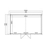 Abri de jardin en bois LASITA BOSTON - 13.59m² (28mm)  GRIS CLAIR
