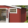 Abri de jardin en bois LASITA BOSTON - 13.59m² (28mm)  ROUGE SUEDOIS
