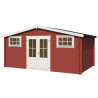 Abri de jardin en bois LASITA BOSTON - 13.59m² (28mm)  ROUGE SUEDOIS