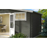 Abri de jardin en bois LASITA BOSTON - 13.59m² (28mm)  GRIS VERT
