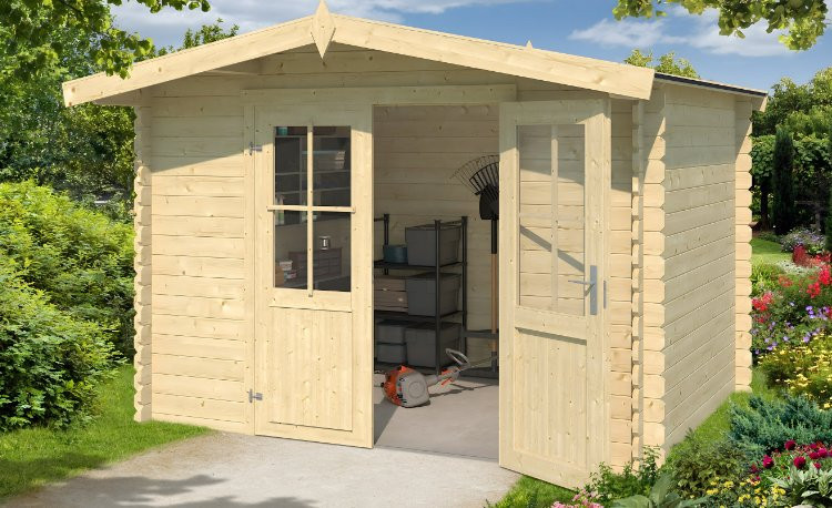 Abri de jardin en bois LASITA BALTIMORE - 6.43m² (28mm)  finition NATURELLE