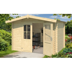 Abri de jardin en bois LASITA BALTIMORE - 6.43m² (28mm)  finition NATURELLE