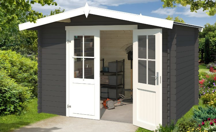 Abri de jardin en bois LASITA BALTIMORE - 6.43m² (28mm)  GRIS ANTHRACITE