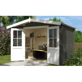 Abri de jardin en bois LASITA BALTIMORE - 6.43m² (28mm)  GRIS VERT
