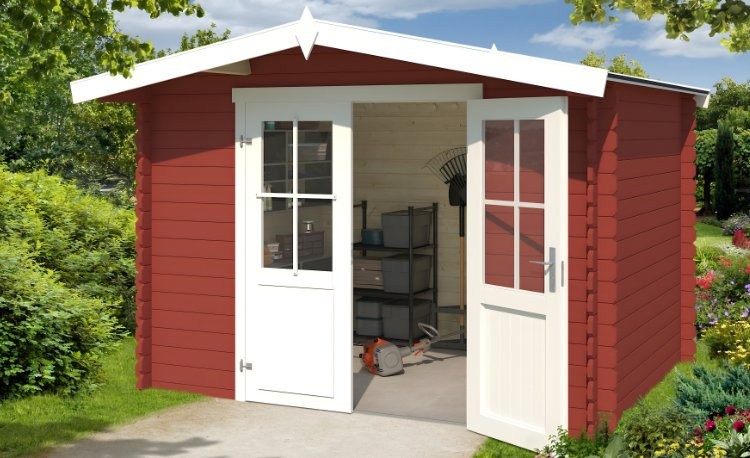 Abri de jardin en bois LASITA BALTIMORE - 6.43m² (28mm)  ROUGE SUEDOIS