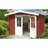 Abri de jardin en bois LASITA BALTIMORE - 6.43m² (28mm)  ROUGE SUEDOIS