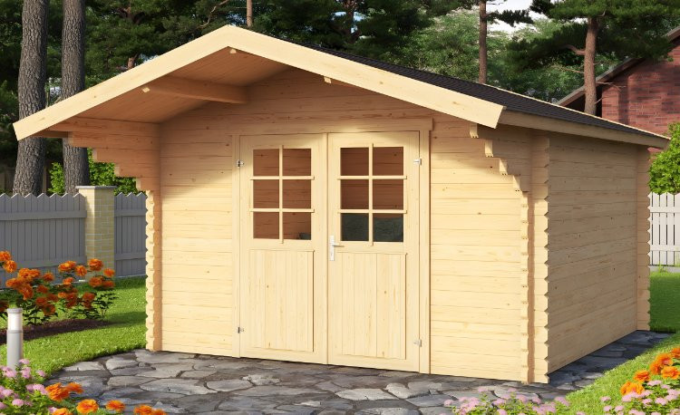 Abri de jardin en bois LASITA VILJANDI 34 - 8.60m² (34mm)  finition NATURELLE