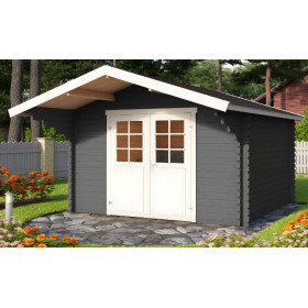 Abri de jardin en bois LASITA VILJANDI 34 - 8.60m² (34mm)  GRIS ANTHRACITE