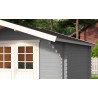Abri de jardin en bois LASITA VILJANDI 34 - 8.60m² (34mm)  GRIS CLAIR
