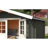 Abri de jardin en bois LASITA VILJANDI 34 - 8.60m² (34mm)  GRIS VERT