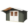 Abri de jardin en bois LASITA VILJANDI 34 - 8.60m² (34mm)  GRIS VERT
