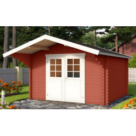 Abri de jardin en bois LASITA VILJANDI 34 - 8.60m² (34mm)  ROUGE SUEDOIS