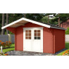 Abri de jardin en bois LASITA VILJANDI 34 - 8.60m² (34mm)  ROUGE SUEDOIS