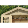 Abri de jardin en bois LASITA NORAH 380 - 10,09m² (28mm)  finition NATURELLE