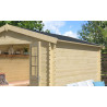 Abri de jardin en bois LASITA NORAH 380 - 10,09m² (28mm)  finition NATURELLE