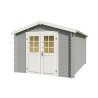 Abri de jardin en bois LASITA NORAH 380 - 10,09m² (28mm)  GRIS CLAIR