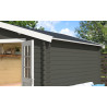 Abri de jardin en bois LASITA NORAH 380 - 10,09m² (28mm)  GRIS VERT