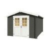 Abri de jardin en bois LASITA NORAH 380 - 10,09m² (28mm)  GRIS VERT