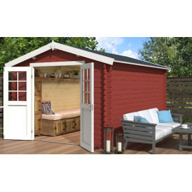 Abri de jardin en bois LASITA NORAH 380 - 10,09m² (28mm)  ROUGE SUEDOIS